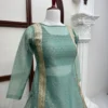 Designer Salsa Butti Kurti with Crush Lehenga Set | Lace Work Ethnic Kurti with 4.5M Flared Skirt - Image 4