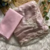 Designer Shimmer Jimmy Choo Saree | Handcrafted Floral Sequence Work & Scalloped Cut Work Border Party Wear Saree - Image 7