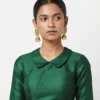 Designer Silk Peter Pan Collar Blouse | Trendy Boat Neck & Party Wear Blouse Designs - Image 4