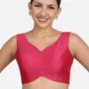 Designer V-Neck Sleeveless Saree Blouse | Readymade Party Wear Blouse Online - Image 2