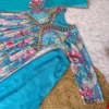 Digital Floral Muslin Alia Cut Kurta Set with Chiffon Dupatta & Pant – 3-Piece Festive Party Wear - Image 4