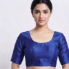 Elegant Raw Silk Party Wear Blouse with Back Button Detailing | Buy Saree Blouses Online