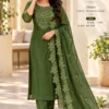 Embroidered Burberry Crush Kurta Set with Cutwork Dupatta | Festive 3-Piece Straight Suit Set - Image 4