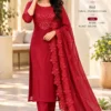 Embroidered Burberry Crush Kurta Set with Cutwork Dupatta | Festive 3-Piece Straight Suit Set - Image 7