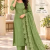 Embroidered Burberry Crush Kurta Set with Cutwork Dupatta | Festive 3-Piece Straight Suit Set - Image 9