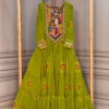 Embroidered Denim Kurti with Semi Palazzo Pant Set with Pocket | Women's Soft Denim Co-ord Set (Sizes 40–46) - Image 2