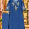 Embroidered Denim Kurti with Semi Palazzo Pant Set with Pocket | Women's Soft Denim Co-ord Set (Sizes 40–46) - Image 5