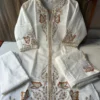 Embroidered Roman Silk Short Kurti Palazzo Set with Dupatta
