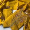 Embroidered Roman Silk Short Kurti Palazzo Set with Dupatta - Image 4
