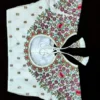 Embroidered Silk Bridal Readymade Blouse – Padded Cut Out Back with Dori & Glass Sleeves (Alterable 32-44) - Image 2
