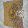 Embroidered Silk Bridal Readymade Blouse – Padded Cut Out Back with Dori & Glass Sleeves (Alterable 32-44) - Image 4
