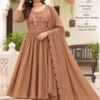 Embroidered Yoke Mul Chanderi Anarkali Suit Set with Cutwork Dupatta & Trousers | Festive Ethnic Wear - Image 7