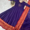 Ethnic Cotton Anarkali Kurti Pant Set with Jacquard Zari Dupatta - Image 10