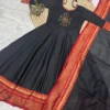 Ethnic Cotton Anarkali Kurti Pant Set with Jacquard Zari Dupatta - Image 7