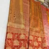 Exclusive Tissue Gold & Bridal Red Handloom Silk Saree | Heavy Weave Pattu Saree with Wedding Procession Border - Image 3