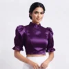 Exquisite Silk High Neck Designer Saree Blouse – Festive Wear - Image 4