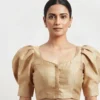 Exquisite Silk Puff Sleeve Designer Saree Blouse – Square Neck Festive Wear