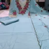 Festive Crush Silk Kurta Pant Set with Floral Embroidered Yoke & Scalloped Chanderi Dupatta (Sizes M–3XL) - Image 10