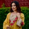 Festive Crush Silk Kurta Pant Set with Floral Embroidered Yoke & Scalloped Chanderi Dupatta (Sizes M–3XL) - Image 12