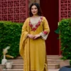 Festive Crush Silk Kurta Pant Set with Floral Embroidered Yoke & Scalloped Chanderi Dupatta (Sizes M–3XL) - Image 16