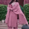 Festive Crush Silk Kurta Pant Set with Floral Embroidered Yoke & Scalloped Chanderi Dupatta (Sizes M–3XL) - Image 19