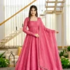 Festive Haldi & Party Wear Crushed Silk Anarkali 3-Piece Set