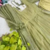Festive Haldi & Party Wear Crushed Silk Anarkali 3-Piece Set - Image 3
