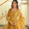 Festive Haldi & Party Wear Crushed Silk Anarkali 3-Piece Set - Image 5
