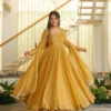 Festive Haldi & Party Wear Crushed Silk Anarkali 3-Piece Set - Image 6