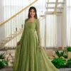 Festive Haldi & Party Wear Crushed Silk Anarkali 3-Piece Set - Image 8