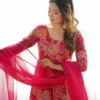Floral Printed Georgette Kurti Sharara Set with Dupatta - Image 13