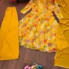 Floral Printed Georgette Kurti Sharara Set with Dupatta - Image 14