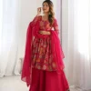Floral Printed Georgette Kurti Sharara Set with Dupatta - Image 9