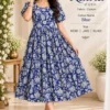 Floral Printed Pure Cotton Flared Midi Dress