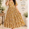 Floral Printed Pure Cotton Flared Midi Dress - Image 10