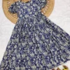 Floral Printed Pure Cotton Flared Midi Dress - Image 14