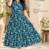 Floral Printed Pure Cotton Flared Midi Dress - Image 4