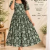 Floral Printed Pure Cotton Flared Midi Dress - Image 5
