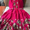 Floral Tiered Silk Midi Dress with Real Mirror Work Yoke & 4-Meter Flare (Sizes M–2XL) - Image 10