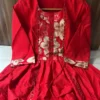 Floral Tiered Silk Midi Dress with Real Mirror Work Yoke & 4-Meter Flare (Sizes M–2XL) - Image 2