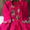 Floral Tiered Silk Midi Dress with Real Mirror Work Yoke & 4-Meter Flare (Sizes M–2XL) - Image 9