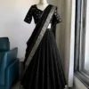 Fully Stitched Viscose Georgette Lehenga Choli with Zari Border Dupatta Set | Ready to Wear Festive Flared Ghagra - Image 3
