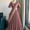 Fully Stitched Viscose Georgette Lehenga Choli with Zari Border Dupatta Set | Ready to Wear Festive Flared Ghagra - Image 7