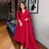 Garima Mul Chanderi Embroidered A-Line Suit Set with Dupatta | Festive V-Neck Kurta Pant Set for Women