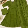 Garima Mul Chanderi Embroidered A-Line Suit Set with Dupatta | Festive V-Neck Kurta Pant Set for Women - Image 3