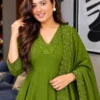 Garima Mul Chanderi Embroidered A-Line Suit Set with Dupatta | Festive V-Neck Kurta Pant Set for Women - Image 5