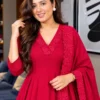 Garima Mul Chanderi Embroidered A-Line Suit Set with Dupatta | Festive V-Neck Kurta Pant Set for Women - Image 6