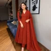 Garima Mul Chanderi Embroidered A-Line Suit Set with Dupatta | Festive V-Neck Kurta Pant Set for Women - Image 7