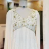 Georgette Pleated Anarkali Suit with Heavy Embroidered Yoke | Festive Designer Gown with Dupatta - Image 6