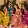Hand Embroidered Mul Chanderi Silk Kurta Pant Set with Scallop Cutwork Dupatta | Festive 3-Piece Suit - Image 3